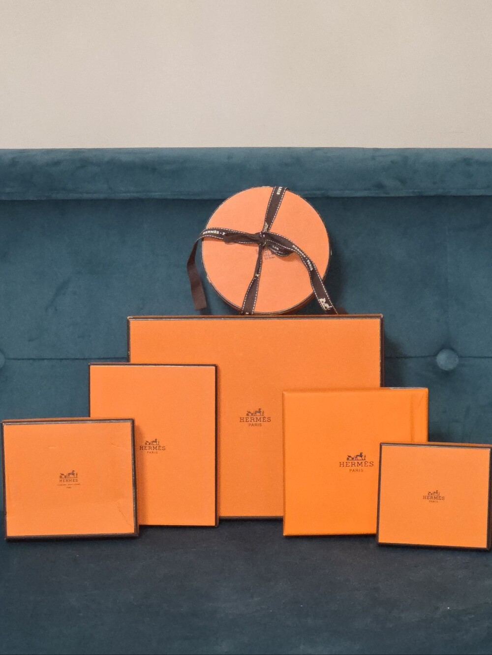Authentic Hermes Orange Signature Gift Box Collection - 6 Piece Set